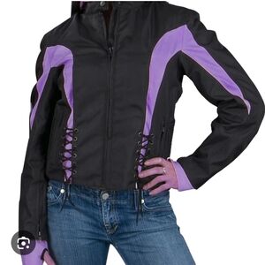 Nexgen Black And Purple Ladies Bike Jacket With Zip Out Liner
